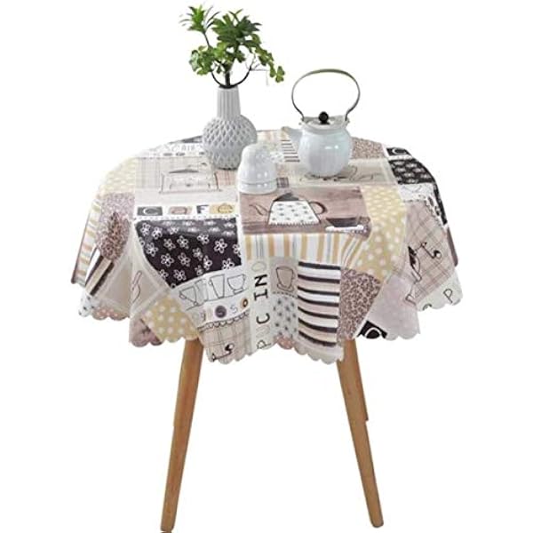 Tablecloths Handmade Simple Round Table Cloth Waterproof Kitchen Home Dining Tablecloth For Kitchen Dinning Tabletop Kitchen Home Decoration (Size : 240CM)